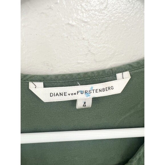 DVF Silk Long Sleeve Ballon Sleeves Pullon Blouse Boxy Size 4 Small Top Shirt - Picture 9 of 9